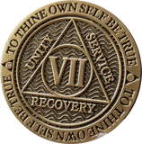 1 - 10 Year Reflex Chocolate Bronze AA Medallion Sobriety Chip - RecoveryChip