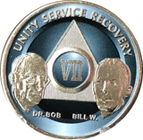 AA Founders Any Year 1 - 65 Medallion Titanium & Nickel Plated Chip Bill W Dr Bob - RecoveryChip