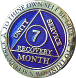 1 - 11 Month AA Medallion Reflex Purple Gold Plated Sobriety Chip Coin - RecoveryChip