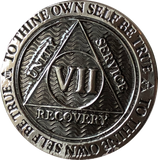 1 2 3 4 5 6 7 8 9 or 10 Year Gun Metal AA Medallion Reflex Design By Recoverychip.com - RecoveryChip