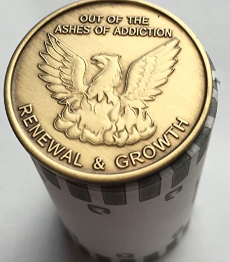 wendells Bulk Lot of 25 Out of The Ashes of Addiction Renewal and Growth Medallions Serenity Prayer Chips
