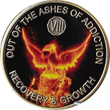 1 2 3 4 5 6 7 8 9 10 Year Out Of The Ashes Of Addiction Phoenix Rising From Flames Sobriety Chip