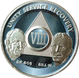 AA Founders Any Year 1 - 65 Medallion Titanium & Nickel Plated Chip Bill W Dr Bob - RecoveryChip