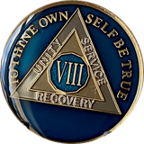 1 - 40 Year AA Medallion Midnight Blue Tri-Plate Sobriety Chip