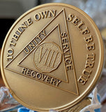 8 Year AA Medallion Large Heavy AA Proof-like Bronze – 1½” [Challenge Coin Size Sobriety Chip