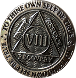 1 2 3 4 5 6 7 8 9 or 10 Year Gun Metal AA Medallion Reflex Design By Recoverychip.com - RecoveryChip