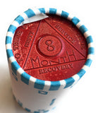 Bulk Roll Pack of 25 Aluminum AA Medallions Month 1 2 3 4 5 6 7 8 9 10 11 or 24 Hours