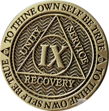 1 - 10 Year Reflex Chocolate Bronze AA Medallion Sobriety Chip - RecoveryChip