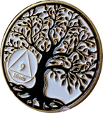 1 2 3 4 5 6 7 8 9 10 11 18 Month AA Medallion Tree Of Life Black White Serenity Prayer Coin