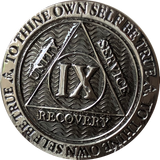 1 2 3 4 5 6 7 8 9 or 10 Year Gun Metal AA Medallion Reflex Design By Recoverychip.com - RecoveryChip