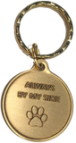 Always By My Side Dog Pet Paw Print Footprint Beach Bronze Seashell Keychain - RecoveryChip