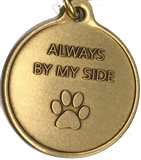 Always By My Side Dog Pet Paw Print Footprint Beach Bronze Seashell Keychain - RecoveryChip