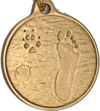 Always By My Side Dog Pet Paw Print Footprint Beach Bronze Seashell Keychain - RecoveryChip