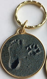 Always By My Side Pet Dog Paw Print Footprint Beach Bronze Keychain - RecoveryChip