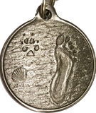Always By My Side Dog Pet Paw Print Footprint Beach Pewter Color Keychain - RecoveryChip