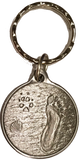 Always By My Side Dog Pet Paw Print Footprint Beach Pewter Color Keychain - RecoveryChip