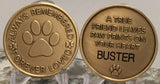 Engraved Name Pet Dog Always Remembered Forever Loved Memorial Medallion Coin - RecoveryChip
