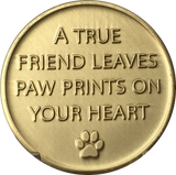 Always Remembered Forever Loved - Paw Prints Memorial Dog Coin Pet Medallion - RecoveryChip