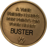 Engraved Name Pet Dog Always Remembered Forever Loved Memorial Medallion Coin - RecoveryChip