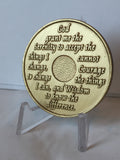 Bronze AA Anniversary Plain Front No Year Medallion Alcoholics Anonymous Medallion Chip Serenity Prayer - RecoveryChip