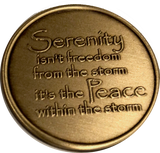 Serenity Peace Within The Storm Color Rainbow Bronze Medallion - RecoveryChip