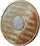 25 Year AA Medallion 1.5" Large Challenge Coin Premium 22k Gold Plated Sobriety Chip