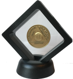 Black Diamond AA Medallion Display Sobriety Chip Challenge Coin Holder Stand - RecoveryChip