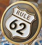 Rule 62 Black Distressed Color Don't Take Yourself Too Damn Serious AA Chip Sobriety Medallion