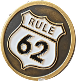 Rule 62 Black Distressed Color Don't Take Yourself Too Damn Serious AA Chip Sobriety Medallion