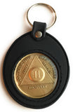 Universal Fit Black Silicone AA NA Sobriety Medallion Holder Keychain - RecoveryChip