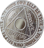 1 2 3 4 5 10 20 25 30 40 or 24 Hours .999 Fine Silver AA Medallion Standard Size Sobriety Chip