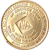 NA Medallion Bronze Narcotics Anonymous Chips Year 1 - 65 and 18 Months - RecoveryChip