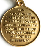 Color Rainbow Butterfly One Day At A Time Keychain Serenity Prayer Bronze - RecoveryChip