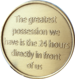 Camel One Day At A Time Greatest Possession 24 Hours Ahead Bronze Medallion Sobriety Chip - RecoveryChip