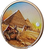 Color Camel In The Desert With Pyramids Medallion AA NA Sobriety Chip