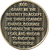 1 - 10 Year Reflex Chocolate Bronze AA Medallion Sobriety Chip - RecoveryChip