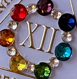 1 - 40 Year White AA Medallion Circle Shakra Swarovski Crystal Sobriety Chip