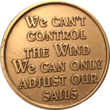 Sailing We Can't Control The Wind We Can Only Adjust Our Sails Color Medallion Schooner Sailboat Chip - RecoveryChip