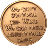 Sailing We Can't Control The Wind We Can Only Adjust Our Sails Color Medallion Schooner Sailboat Chip - RecoveryChip