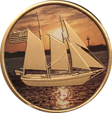 Sailing We Can't Control The Wind We Can Only Adjust Our Sails Color Medallion Schooner Sailboat Chip - RecoveryChip