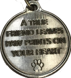 Cat Mom - A True Friend Pet Keychain Pewter Color RecoveryChip Design - RecoveryChip