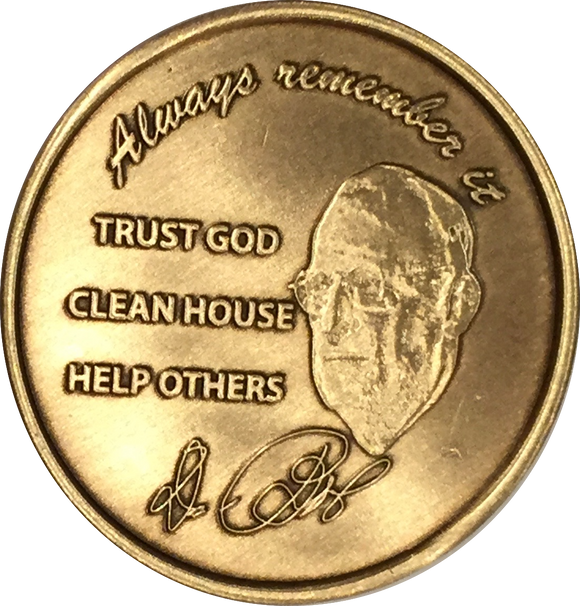 Dr Bob Rx Prescription Bronze AA Founders Medallion Always Remember It Chip - RecoveryChip