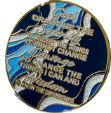 1 - 10 Year AA Medallion Elegant Navy Blue Marble Gold Sobriety Chip