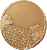 Engravable 34 Year AA Medallion Large Heavy Bronze – 1½” Challenge Coin Size Sobriety Chip