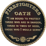 Set of 10 or 20 Customized Fire House & City Bronze Fireman Challenge Coin 1 9/16" Fire Fighter Medallion - RecoveryChip