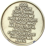 Fog Light Prayer Color Light House AA Medallion Bronze Foglight Sobriety Chip Recoverchip Design - RecoveryChip