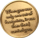 Bulk Package Footprints In The Sand Bronze Medallion Chip Pocket Token RecoveryChip Design