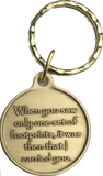 Foot Prints In The Sand Tropical Blue on Bronze It Was Then That I Carried You Keychain - RecoveryChip