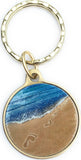 Foot Prints In The Sand Tropical Blue on Bronze It Was Then That I Carried You Keychain - RecoveryChip