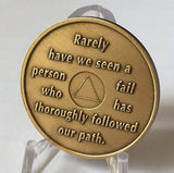 AA Founders Medallion Sobriety Chip Year 1 - 55  or Month 1 -11 18 24 Hours Bill W & Dr Bob Bronze - RecoveryChip